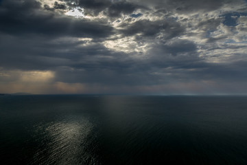 Fototapeta premium Thunderstorm over the sea