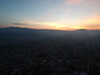 sunset over the city