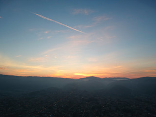 sunset over the mountains