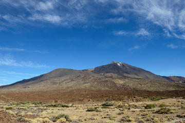 Scenic view towards Teide and Pico Viejo craters, Tenerife.
