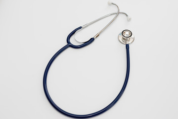 Medical stethoscope on a white background