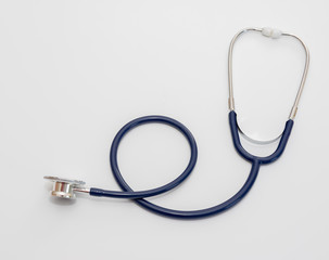 Medical stethoscope on a white background