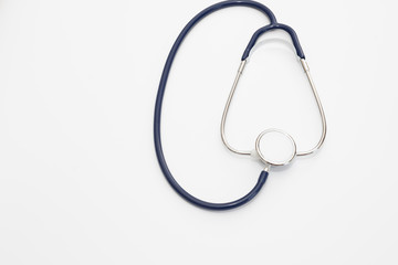 Medical stethoscope on a white background