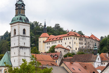Fototapeta premium Skofja Loka castle and town in Slovenia