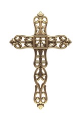 Golden Cross 3D Rendering Illustration