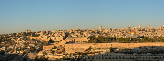 Fototapeta premium Panorama of the Old City in Jerusalem.