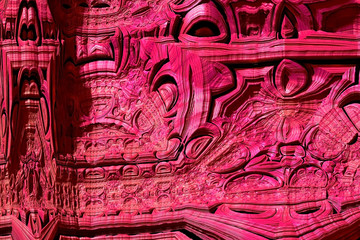 3D render. Fractal image of a 3D object. Fractal landscape. A colorful computer-generated image. The fractal background. Textures for the design. Abstract painting.