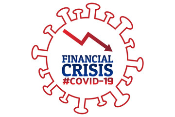 Financial crisis concept. Template for background, banner, poster with text inscription. Vector EPS10 illustration.