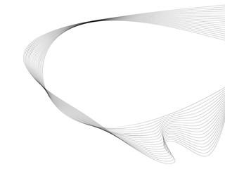 Abstract wave element for design. Digital frequency track equalizer. Stylized line art background. Vector illustration. Wave with lines created using blend tool. Curved wavy line, smooth stripe.