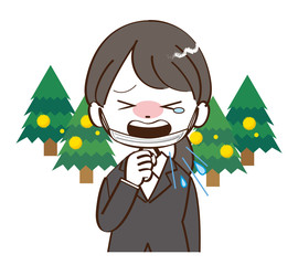 女性、スーツ、花粉症