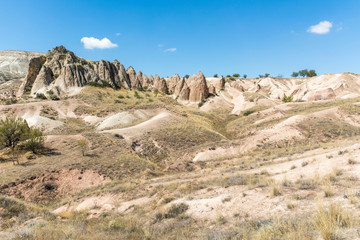 Cappadocia in Turkey with the three beautiful volcanic formation, three beautiful Cappadocia , Turkey.
