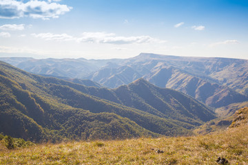 Mountain autumn. Bermamyt plateau, sunset