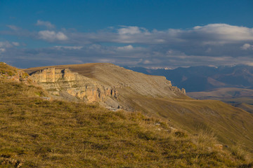 Mountain autumn. Bermamyt plateau, sunset