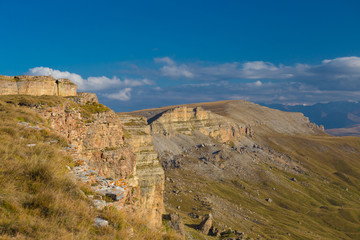 Mountain autumn. Bermamyt plateau, sunset