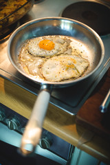 Cooking breakfast at home during quarantine