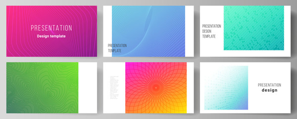 Fototapeta premium The minimalistic abstract vector illustration of the editable layout of the presentation slides design business templates. Abstract geometric pattern with colorful gradient business background.