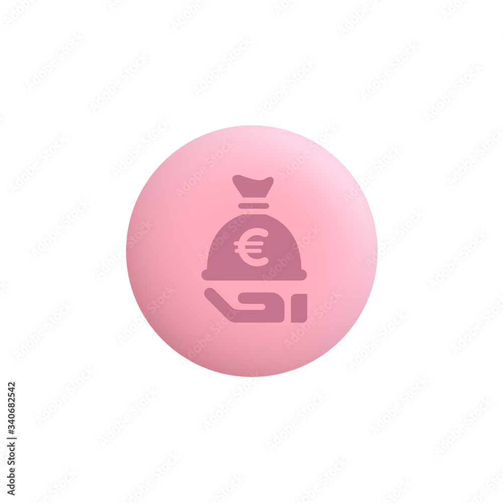 Wall mural save money euro - modern app button