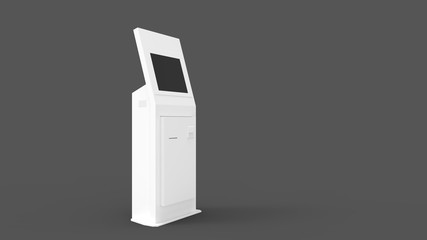 3D rendering of a pos terminal payment machine screen display isolated