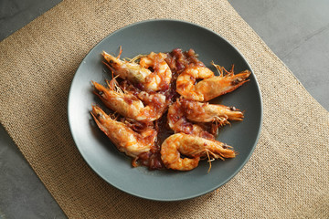 Stir Fried Shrimp with Tamarind Sauce with studio light delicious looking