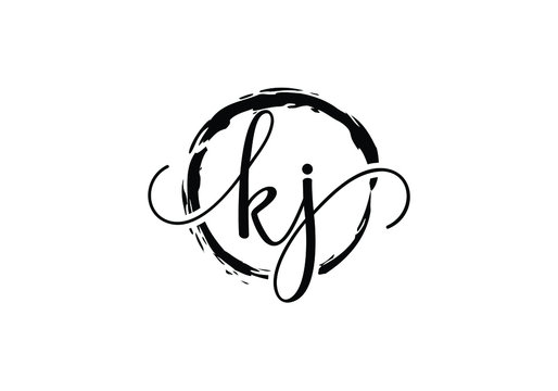 Initial Monogram Letter K J Logo Design Vector Template. KJ Letter Logo Design