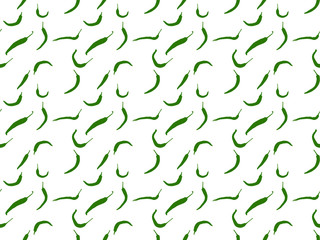 Seamless graphic design of endless repeated pattern of red spicy peppers with green stem illustration on white background