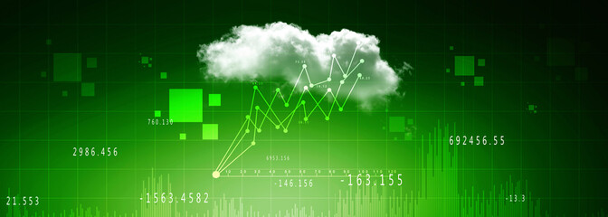 2d rendering Stock market online business concept. business Graph 