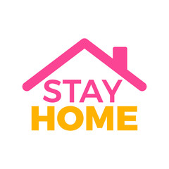 covid-19 coronavirus quarantine stay home logo