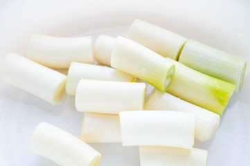 切った白ネギ