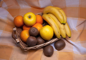 Fresh fruits and berries isolated on white