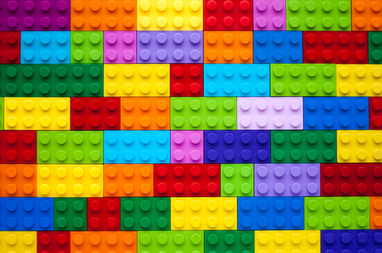 Colorful background made of plastic cubes