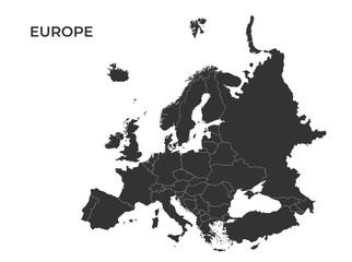 Europe vector map. template map separated all countries