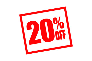 20% off display in white  background