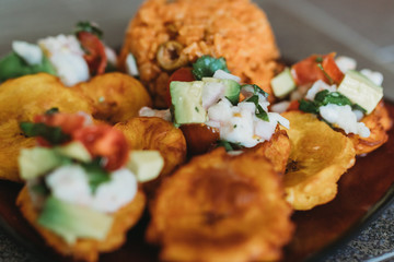 ceviche and tostones