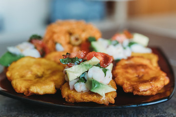 ceviche and tostones