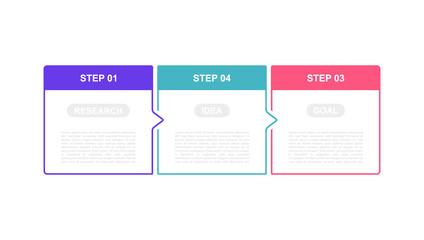 Business process infographic template with 3 options or steps. Thin line design. Vector illustration graphic design