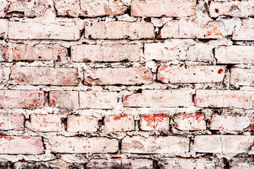 Texture, brick, wall, it can be used as a background. Brick texture with scratches and cracks