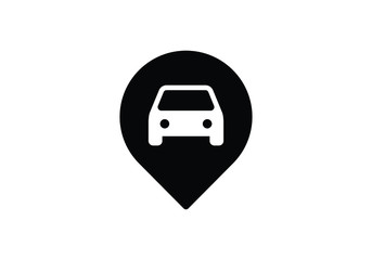 Car Location Icon Modern Automotive Navigation Symbol Vector Illustration Minimalist Design