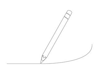 Continuous pencil line drawing stock vector illustration isolated on white background