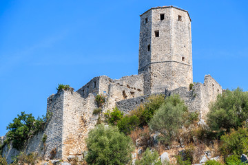 Fototapeta na wymiar POCITELJ, BOSNIA HERZEGOVINA - 2017 AUGUST 16. Počitelj is a fortified town from Ottoman period in Bosnia and Herzegovina. It is positioned within canyon of the river Neretva.