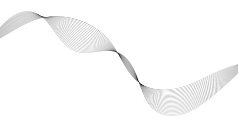 Fototapeta premium Abstract wave element for design. Digital frequency track equalizer. Stylized line art background. Vector illustration. Wave with lines created using blend tool. Curved wavy line, smooth stripe.
