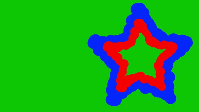 4K Abstract animation of double moving five stars with space for text. White background and Greenscreen included, with copy space for texts.
