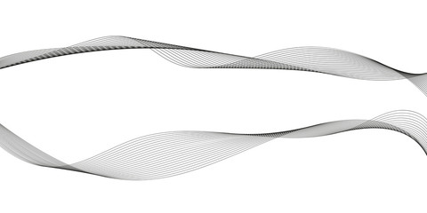 Abstract wave element for design. Digital frequency track equalizer. Stylized line art background. Vector illustration. Wave with lines created using blend tool. Curved wavy line, smooth stripe.