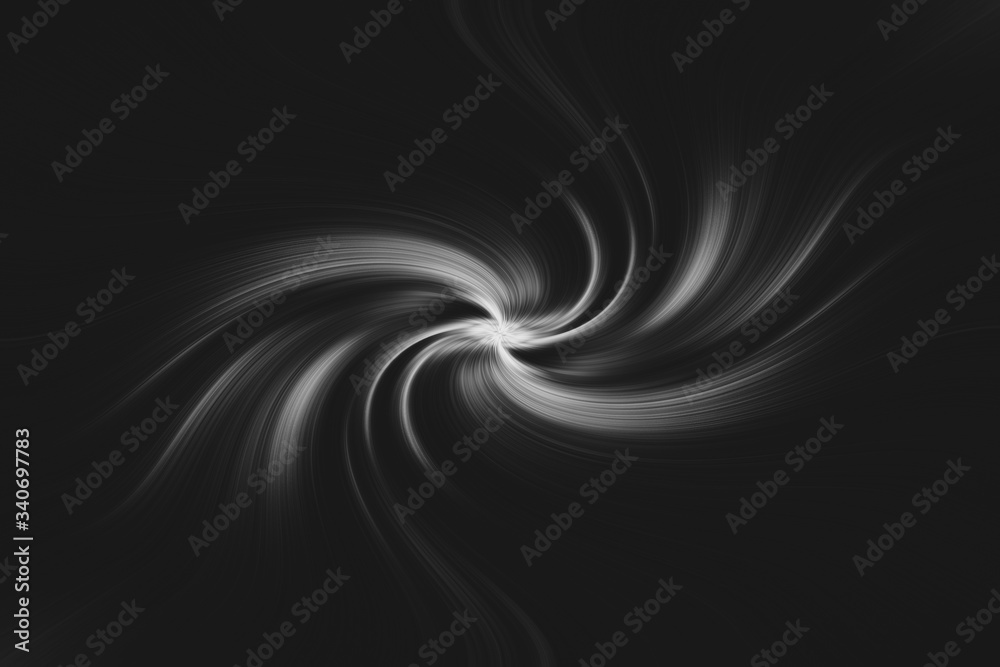 Wall mural twirl black and white abstract illustration