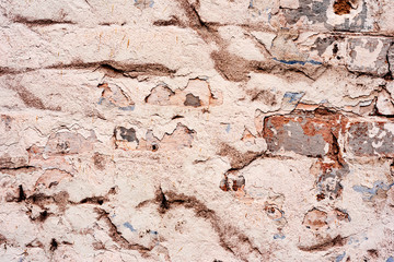 Texture, brick, wall, it can be used as a background. Brick texture with scratches and cracks