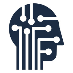 Human Head as Digital Circuit Board Vector Icon