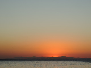 Obraz premium atardecer en ceiba,Honduras 