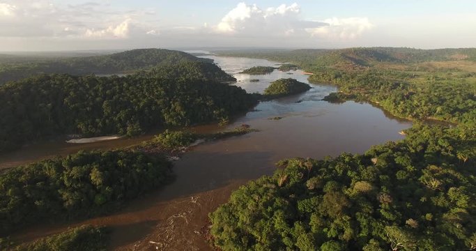 Amazon river drone shot