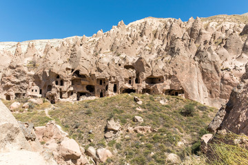 Zelve open air museum, ancient city in Cappadocia, Central Anatolia, Turkey.