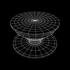 Smarthone Cellphone Pop Socket Holder. Wireframe low poly mesh vector illustration.