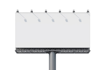 Blank road billboard in white space. Street outdoor Ad. Isolated. Mock up. 3d rendering. Front view. © VideoFlow